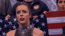 Ashley Wagners reaction to the judges score Well probably use this as a new reaction gif from now on