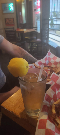 Asked for lemon with my water