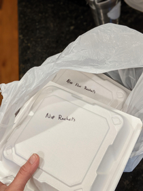 Asked my husband to label our leftovers sure babe he tells me