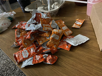 Asked the guy on the drive thru at Taco Bell for extra sauces I think he delivered