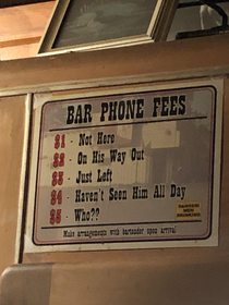 At a bar I went to