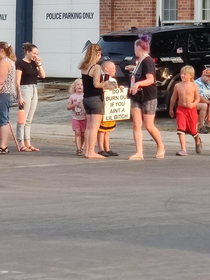 At a car show in Montana in front of the police station