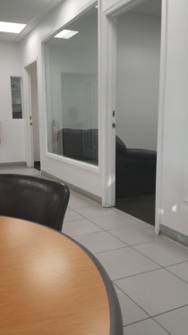 At a Nissan dealership and they have a room that looks a little too familiar