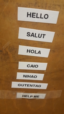 At work we typed out different ways of saying hello I came in today to see the bottom was added I work in education We relate like this