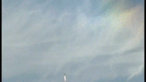 Atlas rocket showing shockwave in clouds 