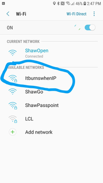Available wifi networks LOL
