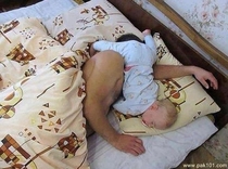 baby sleep with dad