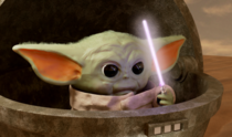 Baby Yoda With Light saber