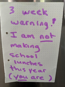Back to school and parents are giving their kids a Warning Message