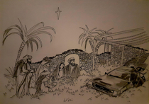 Back to the nativity ink drawing by me 