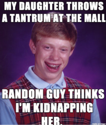 Bad Luck Me at the mall Had to pick her up from security afterwards