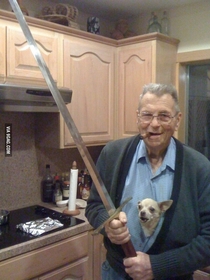 Badass Grampa with all the things