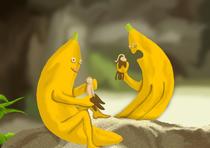 Bananas peeling monkeys