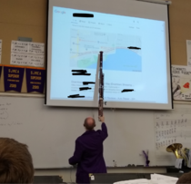 Band teacher used bassoon as pointing stick