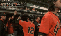 Baseball player high fives himself when no one took notice
