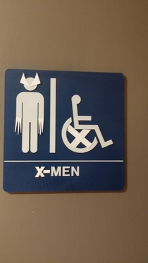 Bathroom sign at friends work