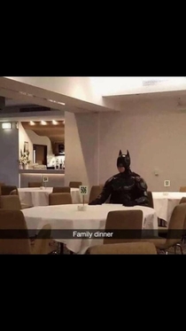 Batman attends family dinner