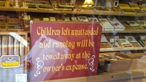 Be sure to turn off your child before buying cigars