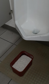 Because someone keeps pissing on the floor