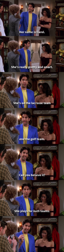 Been watching Friends for the th time and Id never caught this joke before