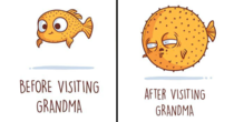 Before and after visiting Grandma