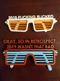 Behold My friend makes glasses each year for his New Years get together  edition top vs  edition bottom