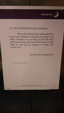 Belfast hotel warns Irish dancing guests against practising in elevator