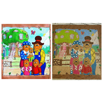 Berenstain bears picture vs the one I painted with dots