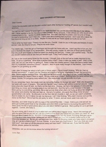 Best Divorce Letter Ever