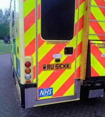Best number plate for an ambulance