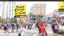 Best still of Deadpool at Comic Con