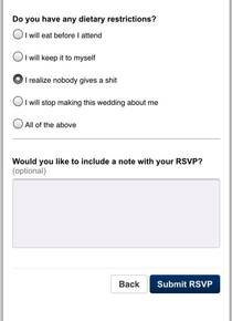 Best wedding RSVP form of all time