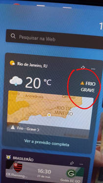Beware of the freezing temperatures in Rio de Janeiro  C  F