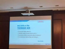 Big data is like TEENAGE SEX
