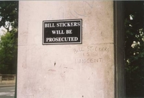 Bill Stickers is inncocent