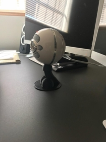 Boss asked if we could D print a new stand for his microphone Engineers complied accordingly