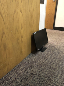 Boss asked me to find a doorstop Im monitoring the situation