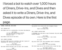 Bot attempts to write an episode of Triple D