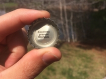 Bottle Cap Tells It Like It Is