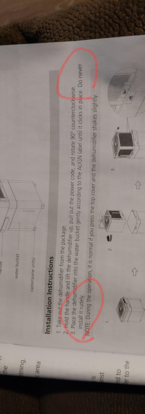 Bought a dehumidifier Apparently when putting it together I need to keep my attitude in check