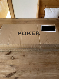 Bought a poker set online Imagine other companies being as discrete with their packaging lol