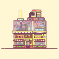 Bread Factory pixel art animation by me