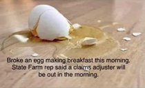 Broke an egg 
