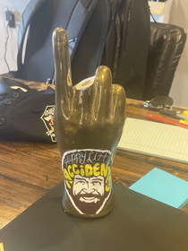 Broke an office statue but tried to make it a positive experience