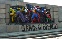 Bulgarians Vandalized Soviet Monuments to Look Like American Superheroes