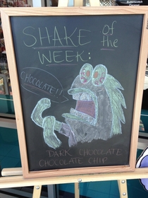 Burger place I was at had the best way to display their shake of the week