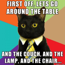 Business Cat gets the meeting started