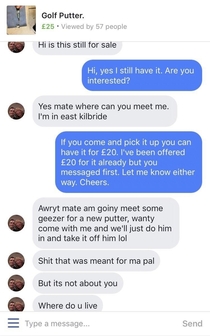Buying golf clubs around Glasgow on Facebook