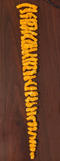 By the powers of procrastinating I sorted my Cheetos from largest to smallest