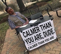 Calmer than you dude